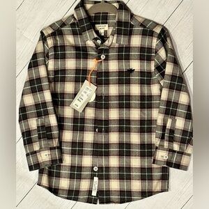 ✨River Island Kids✨ (Boys) NWT Button Up Grey, Cream and Maroon Flannel